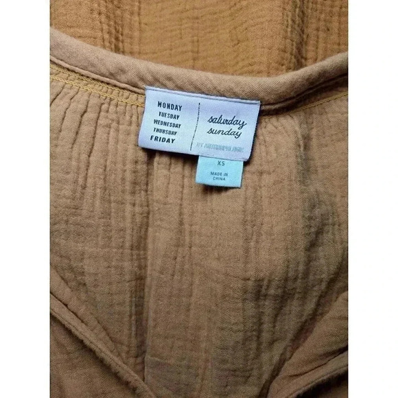 Anthropologie Sz XS Saturday Sunday Lydia Ombre Tunic Boho Dress Gauze Yellow - Picture 11 of 11